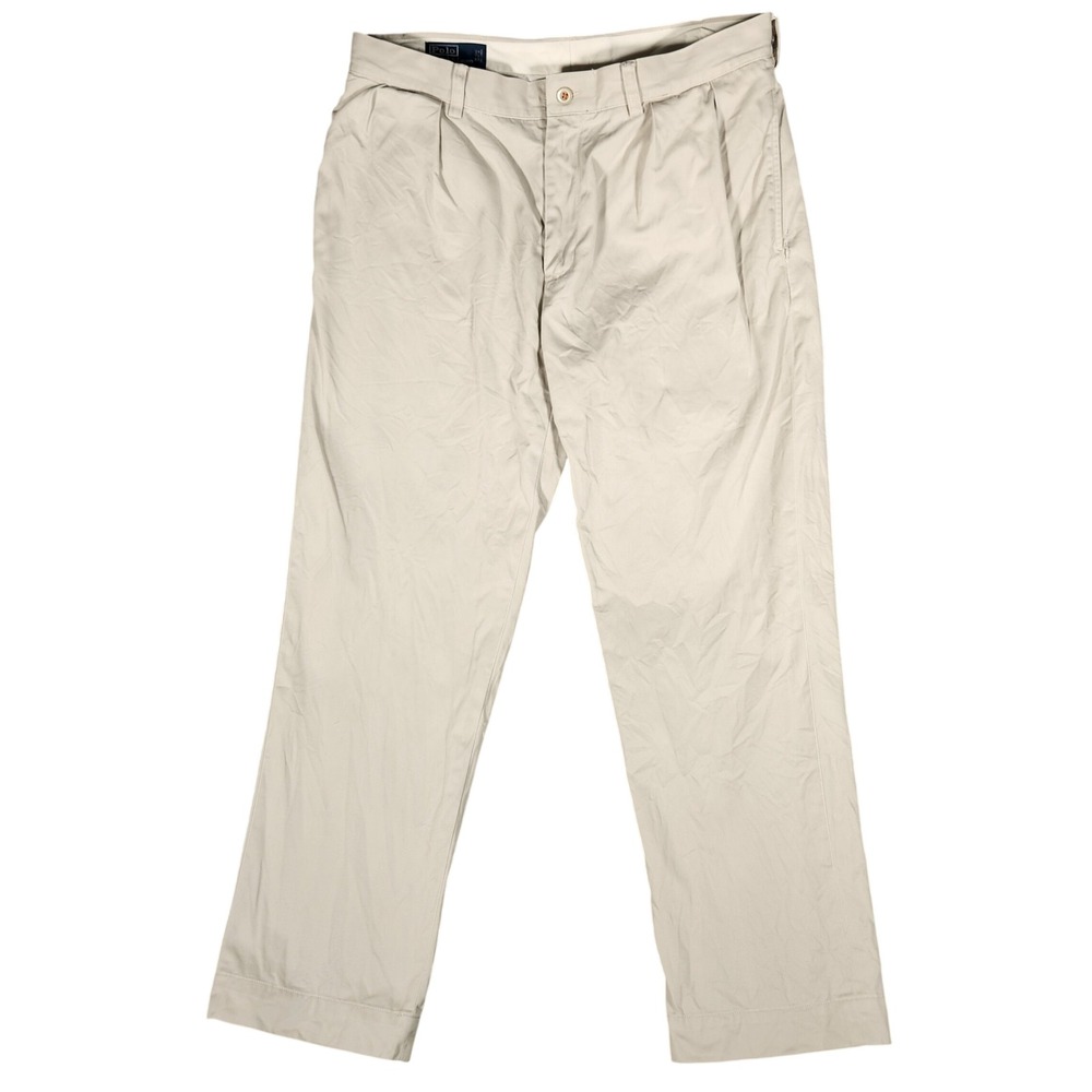 Polo Ralph Lauren Ethan Pant Mens 35/30 Khaki Excellent Pleated Chino Trousers